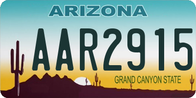 AZ license plate AAR2915