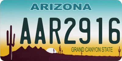 AZ license plate AAR2916