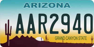 AZ license plate AAR2940