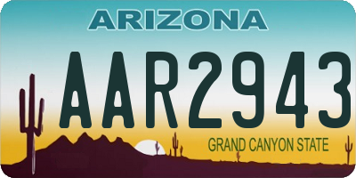 AZ license plate AAR2943