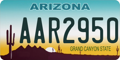 AZ license plate AAR2950