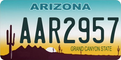AZ license plate AAR2957