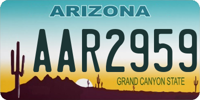 AZ license plate AAR2959