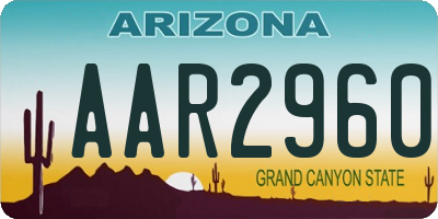 AZ license plate AAR2960