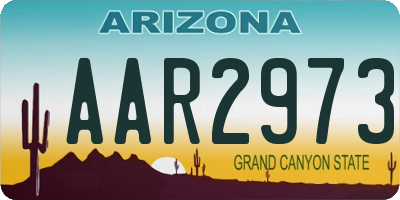 AZ license plate AAR2973
