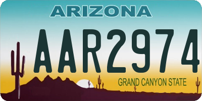 AZ license plate AAR2974