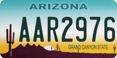 AZ license plate AAR2976