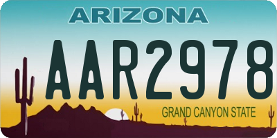AZ license plate AAR2978