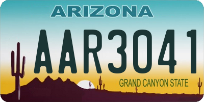 AZ license plate AAR3041