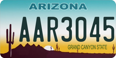 AZ license plate AAR3045