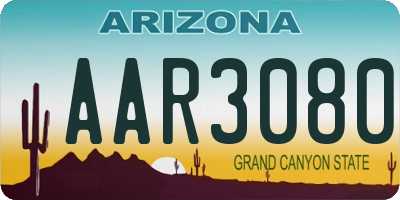 AZ license plate AAR3080