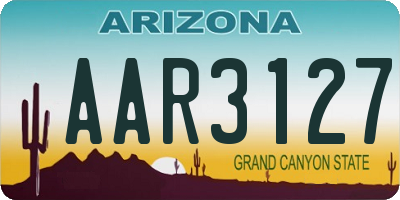 AZ license plate AAR3127