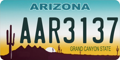 AZ license plate AAR3137