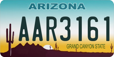 AZ license plate AAR3161