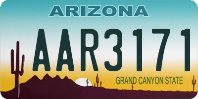 AZ license plate AAR3171