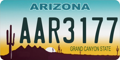 AZ license plate AAR3177