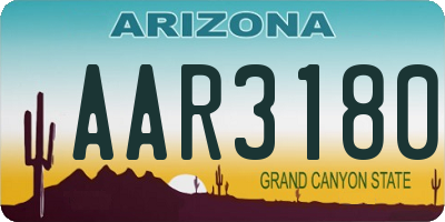 AZ license plate AAR3180