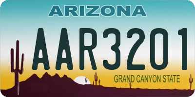 AZ license plate AAR3201