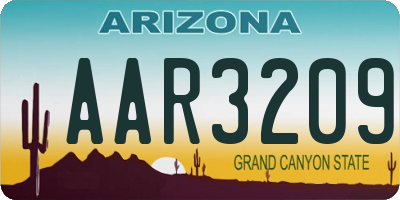 AZ license plate AAR3209