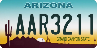 AZ license plate AAR3211