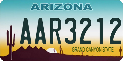 AZ license plate AAR3212
