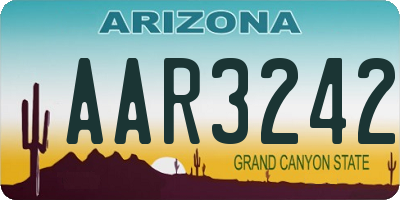 AZ license plate AAR3242
