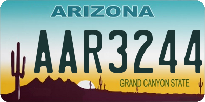 AZ license plate AAR3244