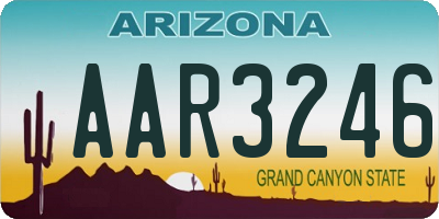AZ license plate AAR3246