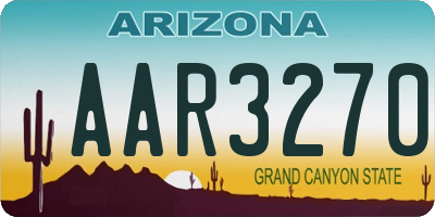 AZ license plate AAR3270