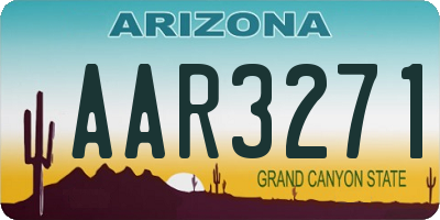 AZ license plate AAR3271