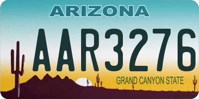 AZ license plate AAR3276