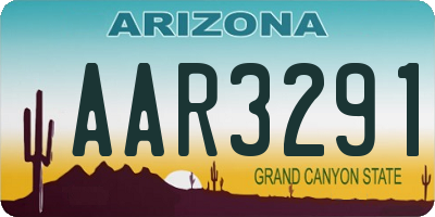 AZ license plate AAR3291