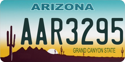 AZ license plate AAR3295