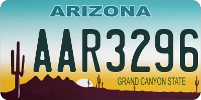 AZ license plate AAR3296