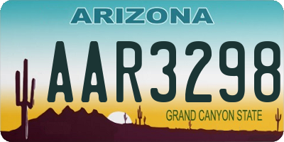 AZ license plate AAR3298