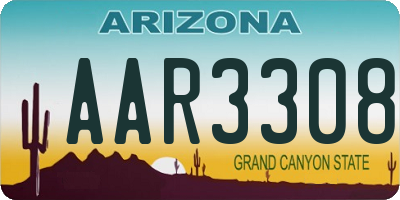 AZ license plate AAR3308