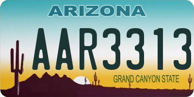 AZ license plate AAR3313