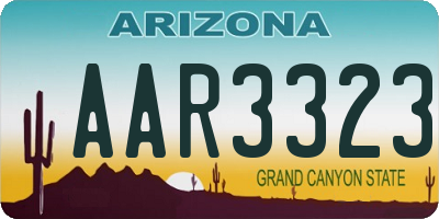 AZ license plate AAR3323
