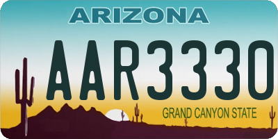 AZ license plate AAR3330