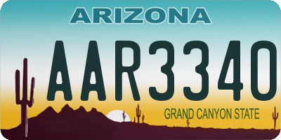 AZ license plate AAR3340