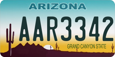 AZ license plate AAR3342