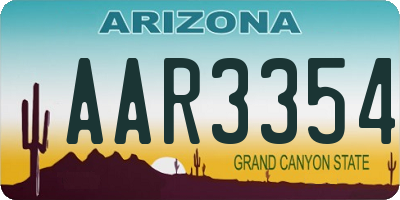 AZ license plate AAR3354