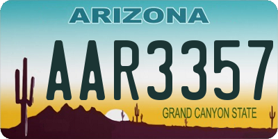 AZ license plate AAR3357