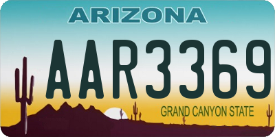 AZ license plate AAR3369