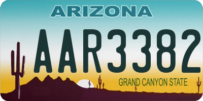 AZ license plate AAR3382