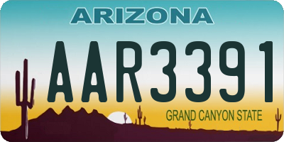 AZ license plate AAR3391