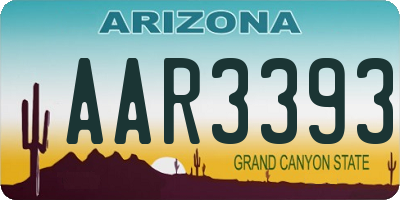 AZ license plate AAR3393