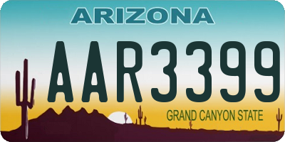 AZ license plate AAR3399