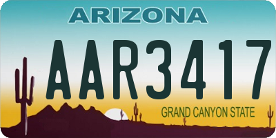 AZ license plate AAR3417