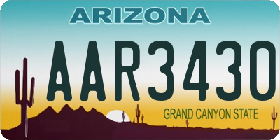 AZ license plate AAR3430